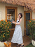 Ladies Spaghetti Straps Floral Print Long Dress